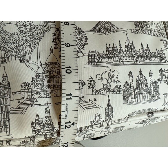 Parfois Laptop Bag Paris Monuments Print Black White Soft Side School Work - Picture 12 of 13